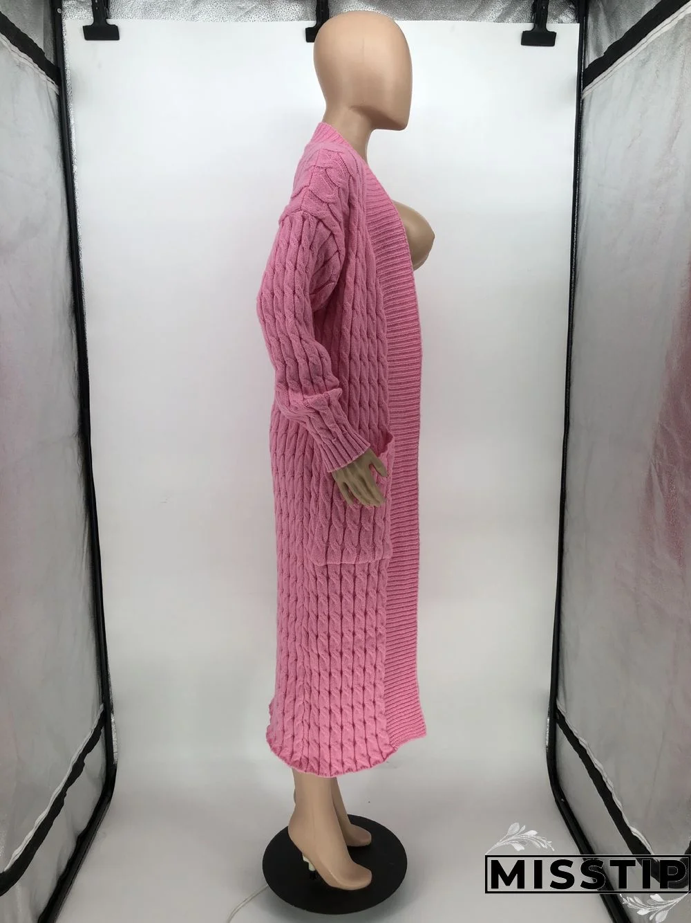 Winter Crochet Loose Long Twist Sweater Cardigan