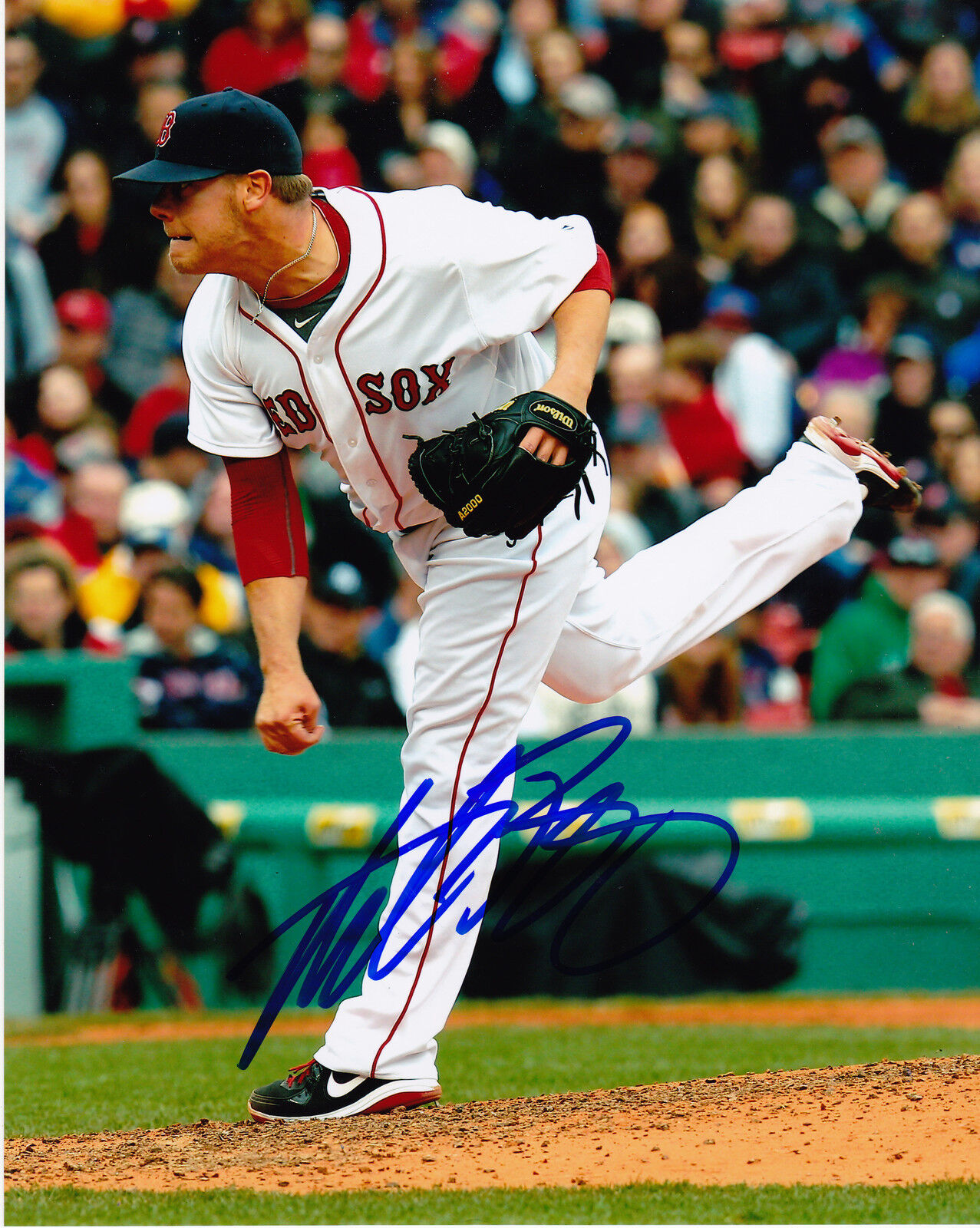 ANDREW BAILEY BOSTON RED SOX ACTION SIGNED 8x10