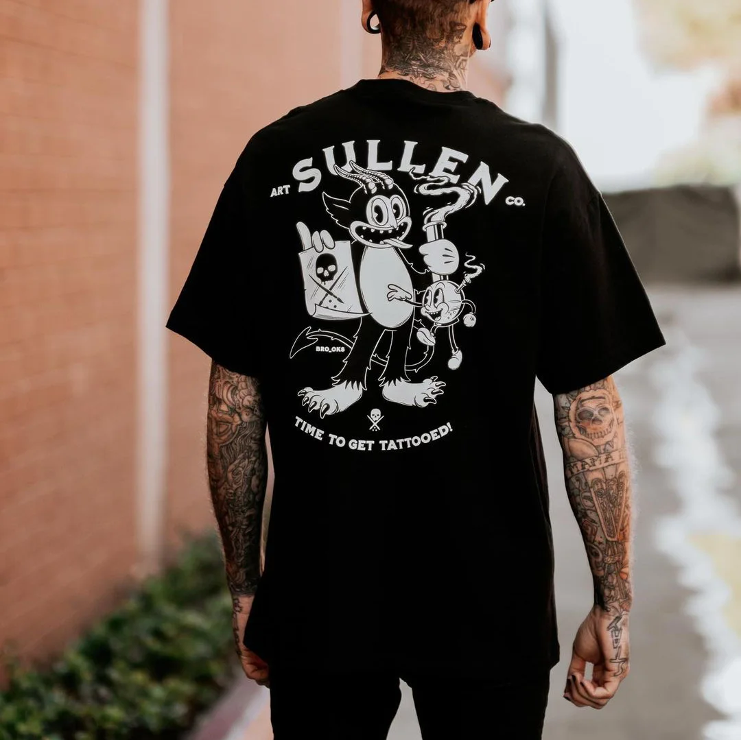 SULLEN TIME TO GET TATTOOED Black Print T-Shirt