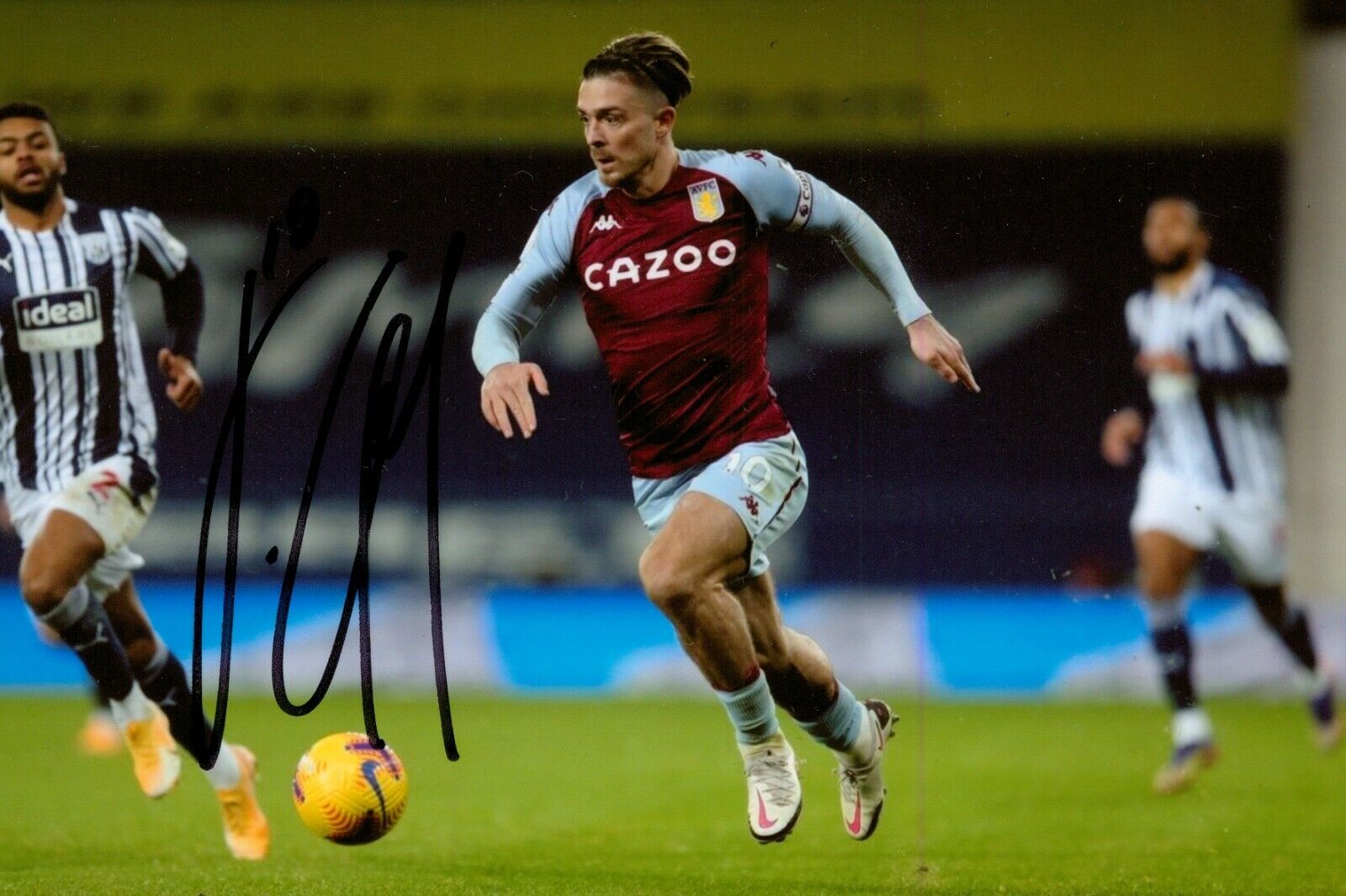 Jack Grealish Hand Signed 6x4 Photo Poster painting Aston Villa England Genuine Autograph + COA