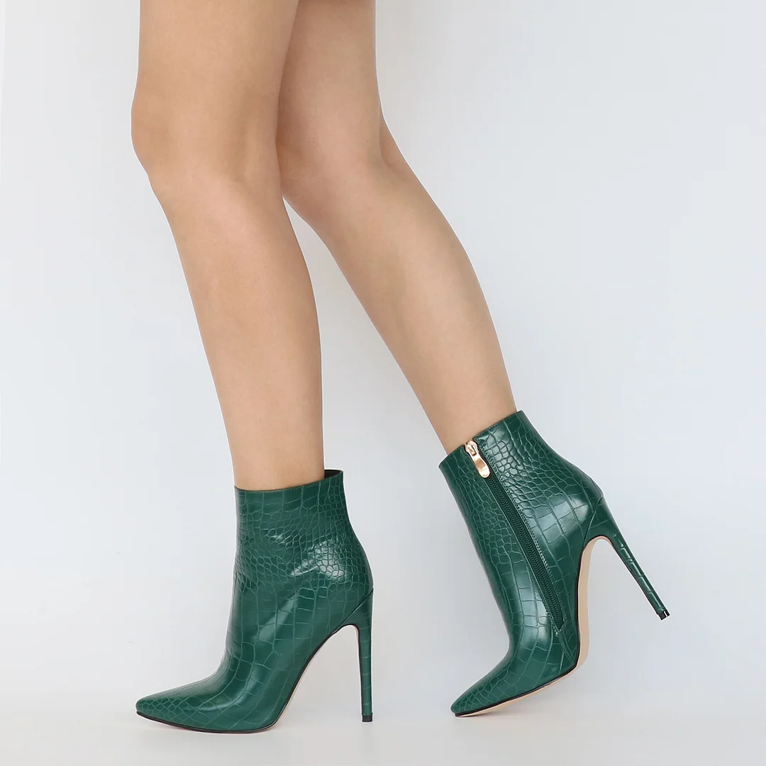 Women's  Ankle Boots Closed Pointed Toe Stilettos  Booties-MERUMOTE