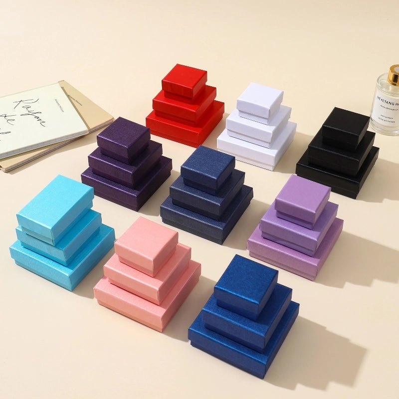 10 Pieces Casual Holiday Daily Solid Color Jewelry Boxes