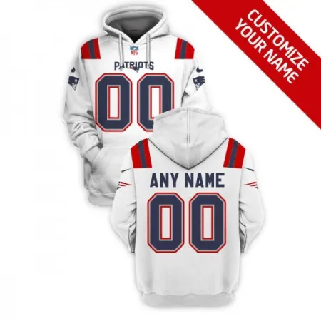 Men's New England Patriots Active Player Custom 2021 White Pullover Hoodie R8V8