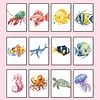 12pcs Marine Animals 5D DIY Square Drill Diamond Painting Kits for Adults Beginners Home Decor Diamonds Paintings Gem Art 5.91x7.09in