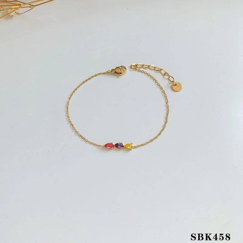 Casual Geometric 304 Stainless Steel 16K Gold Plated White Gold Plated Gold Plated Zircon Bracelets In Bulk