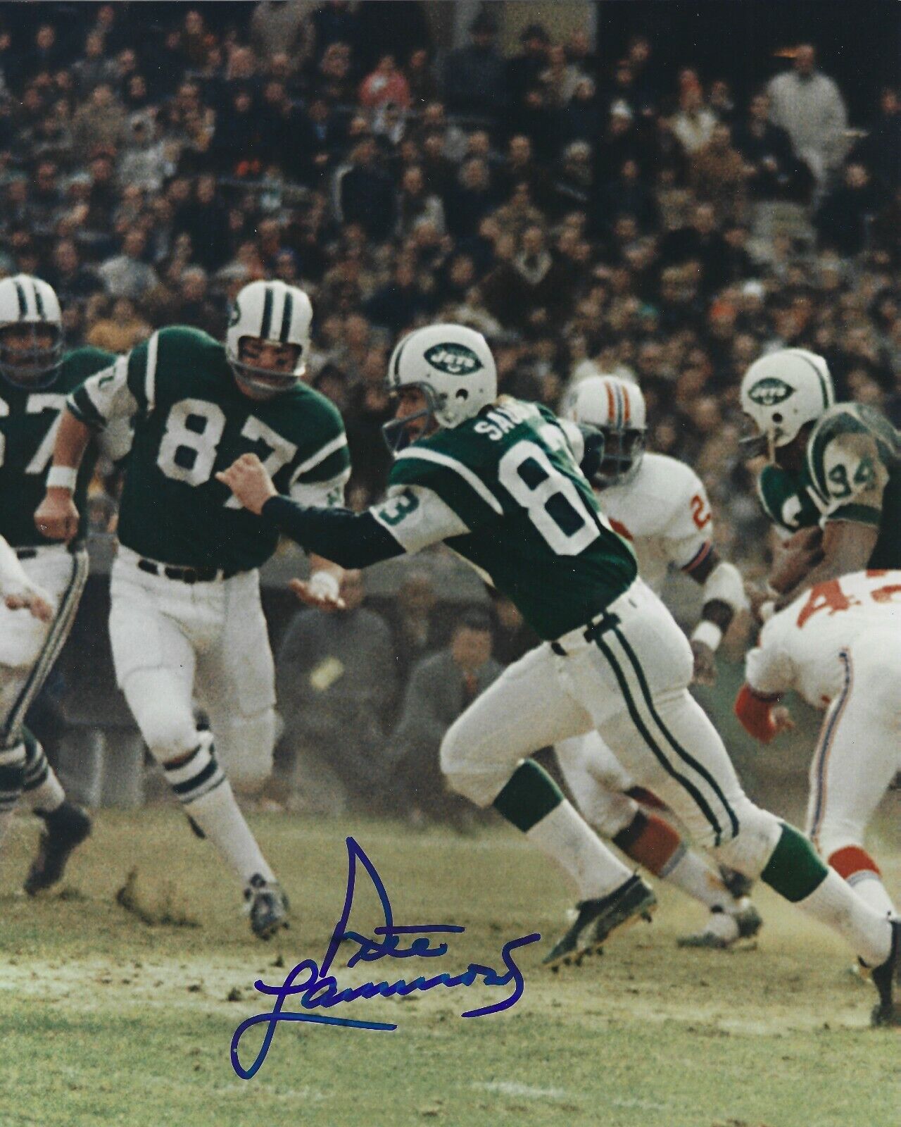 Autographed PETE LAMMONS New York Jets 8x10 Photo Poster painting - w/COA