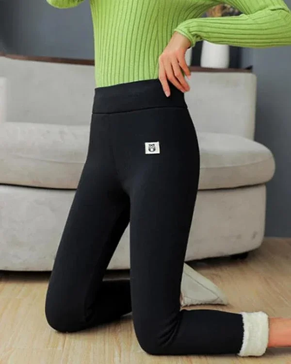 high waist casual fleece lined leggings pants p565781