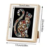 Framed Pearl Diamond Painting - Special Shaped - Jewelry Cat Silhouette (17x22cm)