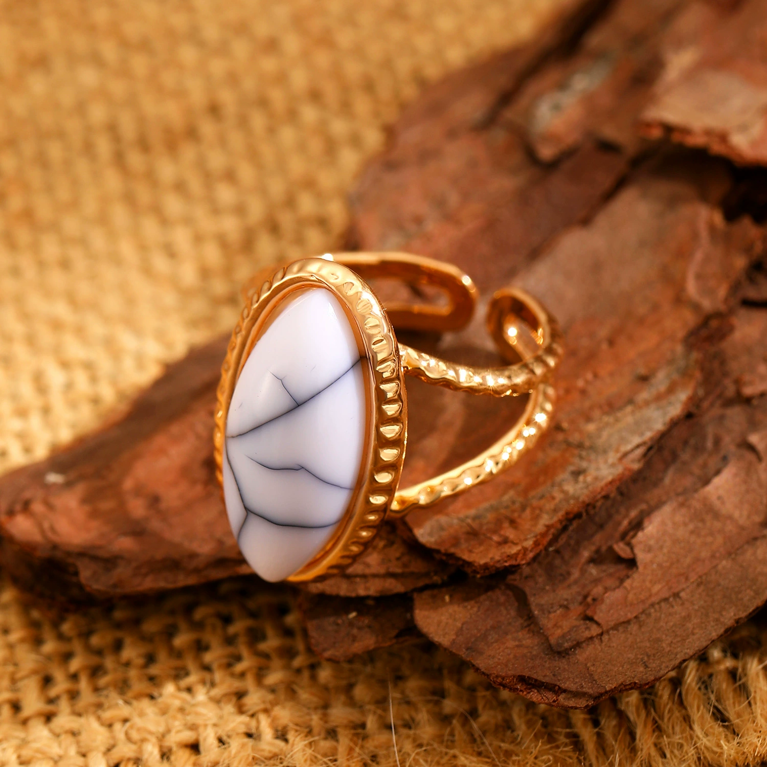 Tiger's Eye Open End Ring