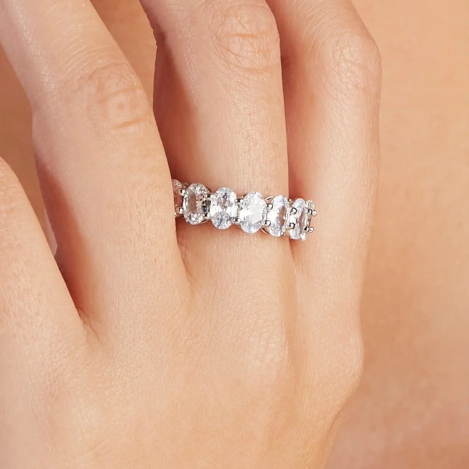 Simply Stunning Evening Prom CZ Oval Ring-VESSFUL
