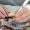 18Pcs / Set 5d bricolage diamant foret stylo ensemble avec lumi&egrave;re pour bricolage arts artisanat (blanc)