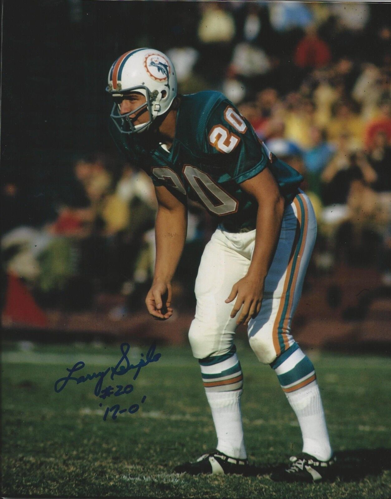 Signed 8x10 Larry Seiple Miami Dolphins Autographed Photo Poster painting - w/ COA