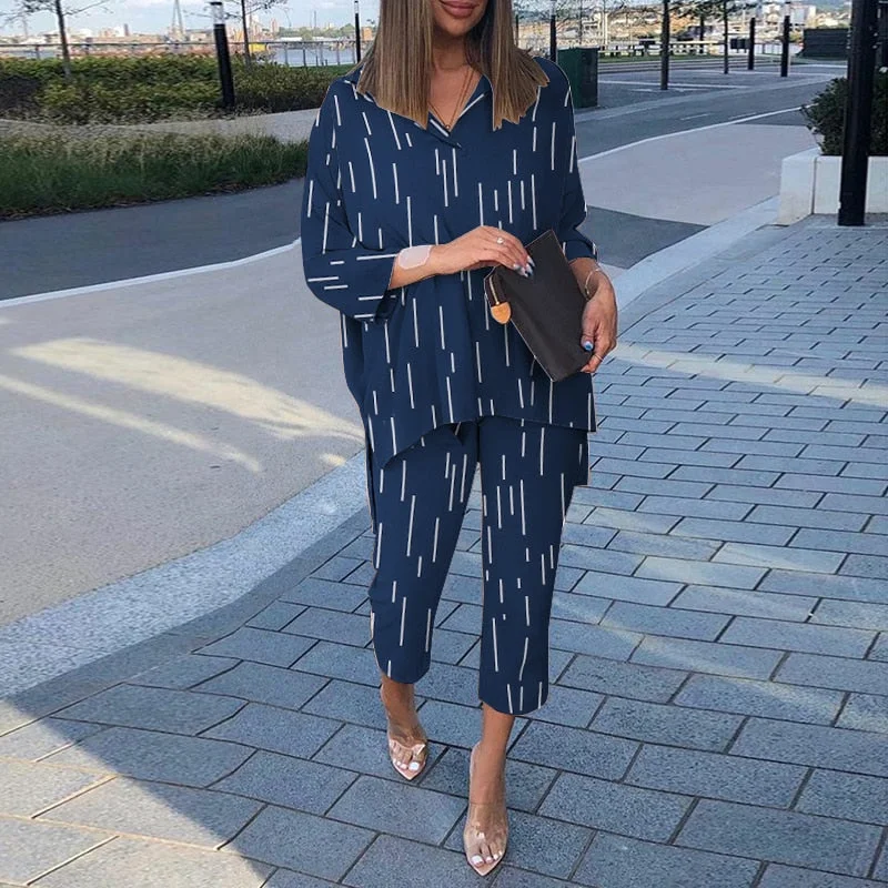 Two Piece Sets ZANZEA Fashion Polka Dot Printed Pant Sets Women Summer Matching Sets Casual Urban Tracksuits Trouser Suits 2PCS