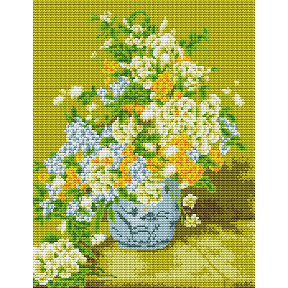 

Flower - 11CT Stamped Cross Stitch - 45*35CM, 501 Original