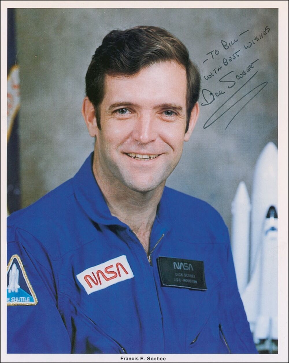 FRANCIS SCOBEE Signed Photo Poster paintinggraph - NASA Astronaut - Shuttle Challenger -Preprint