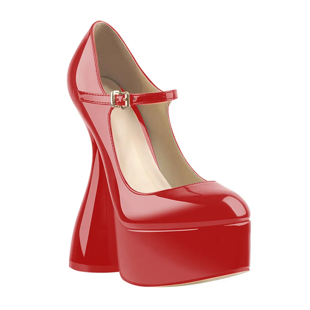 160mm Round Toe High Platform Pumps-vocosishoes