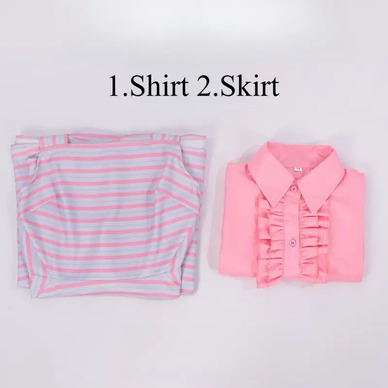 [Wetrose] Pre-Order Pink Striped Dress Cosplay Costume 