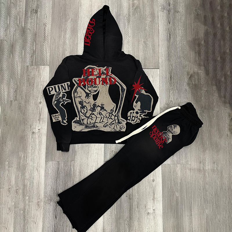 Vintage Mummy Graphic Hoodie Tracksuit & Flared Sweatpants - Sopula｜Premium Graphic Tees & Graphic Clothing