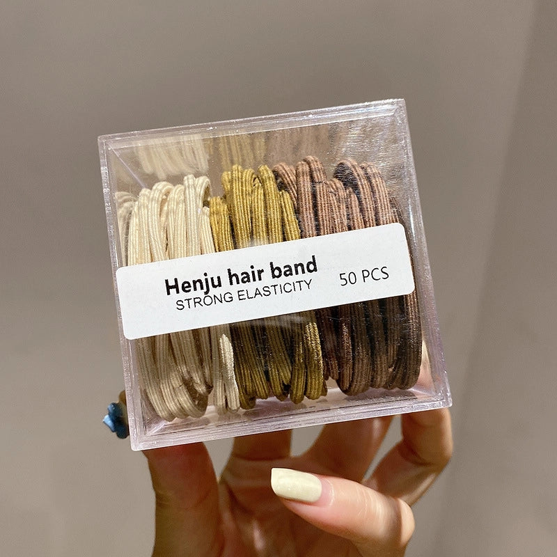 Canned Rubber Band Women’s Tie Head High Elastic Durable Hair Rope Tie Head New Rubber Band High Ponytail Hair Rope Hair Ring