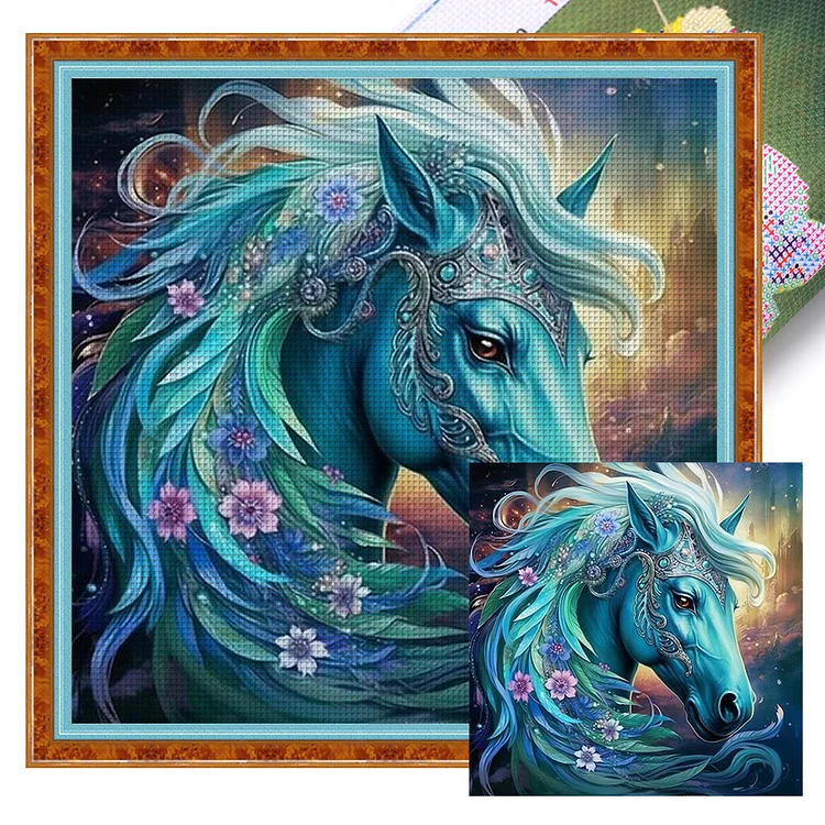 【Huacan Brand】Fantasy Horse 11CT Stamped Cross Stitch 40*40CM