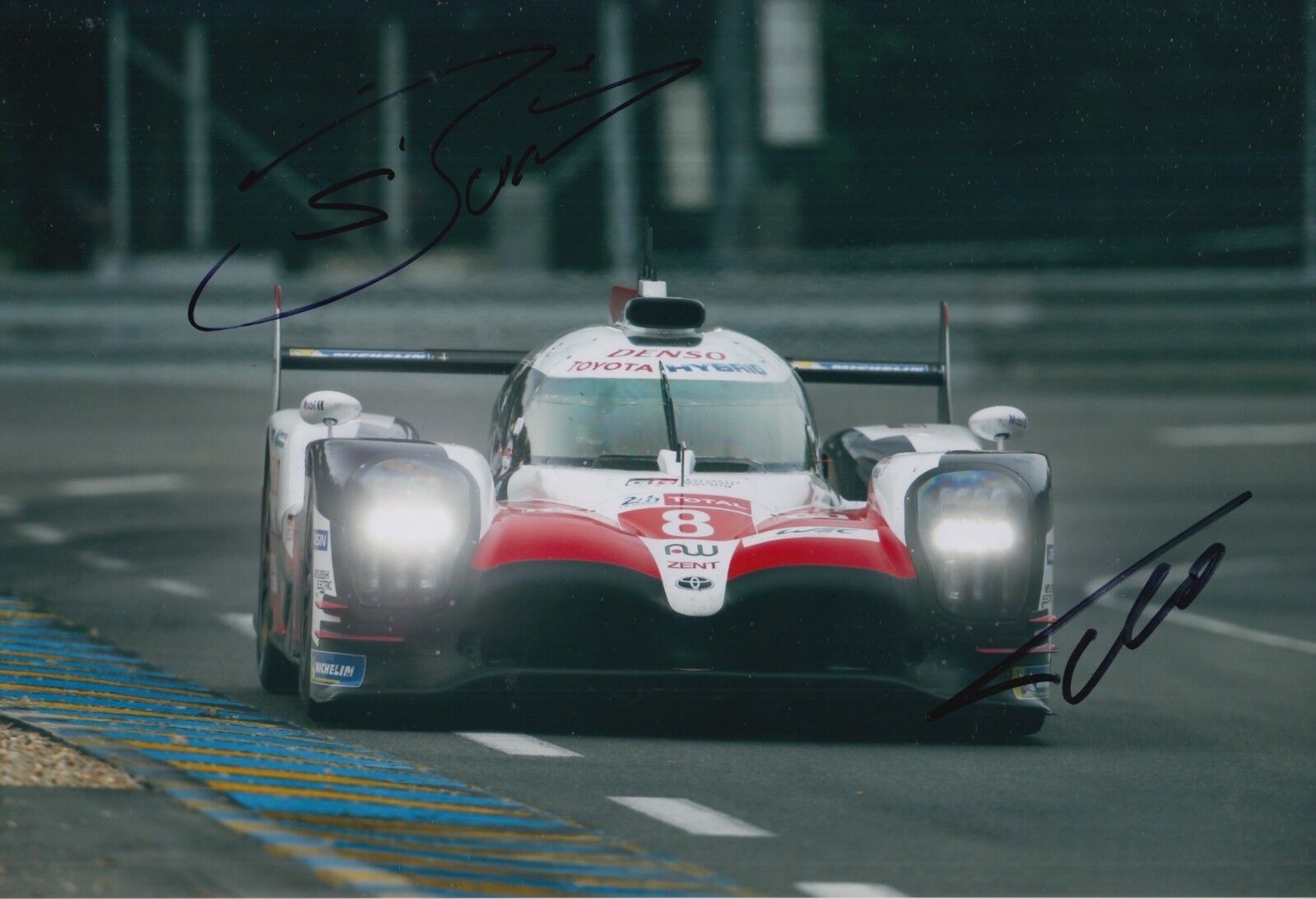 Sebastien Buemi and Fernando Alonso Hand Signed Toyota 12x8 Photo Poster painting 2018 Le Mans .