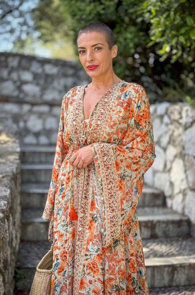 Short Silk Kimono With Tie Belt Vintage Feel Perfect Gift