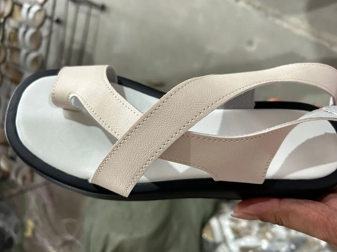 Breakj Breakj Women 2025 New Large-Size Coated Toe Polyurethane Deep Base Leisure Outside The Roman Wind Wearing Ring Buckle With Women's Sandals