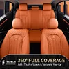 FLORICH Car Seat Covers Full Set, Leather Seat Covers for Cars, Orange Seat Cover, Waterproof Car Seat Cushion Universal Car Seat Protector Front Seats and Back Fit for Most Cars Trucks SUVs