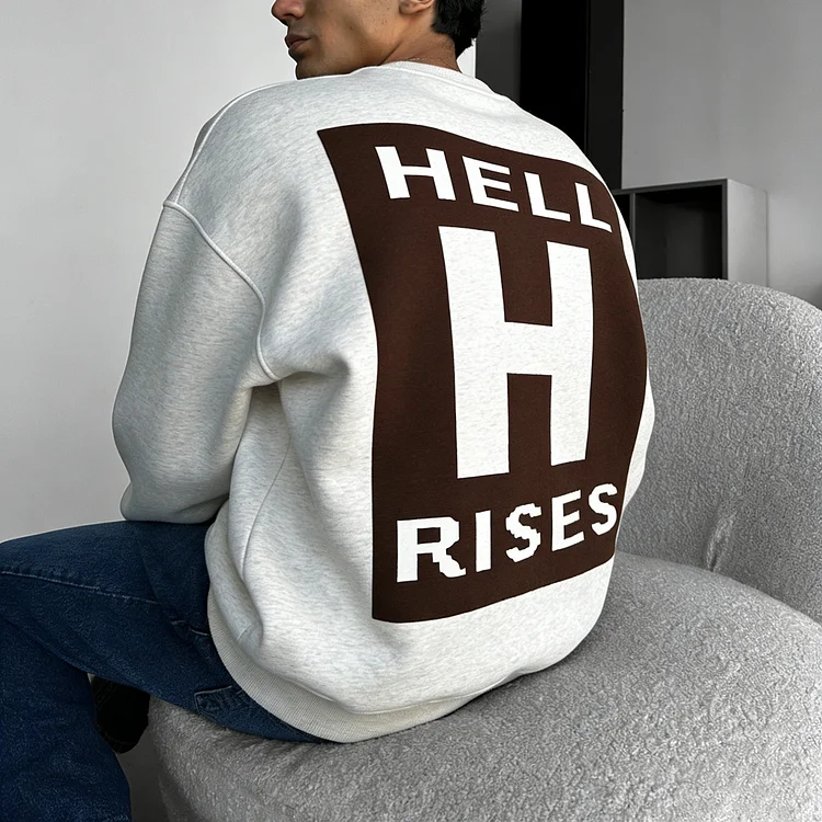 Retro Letter Print Oversized Hoodie