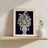Framed Pearl Diamond Painting - Special Shaped - Vase Bouquets (17x22cm)