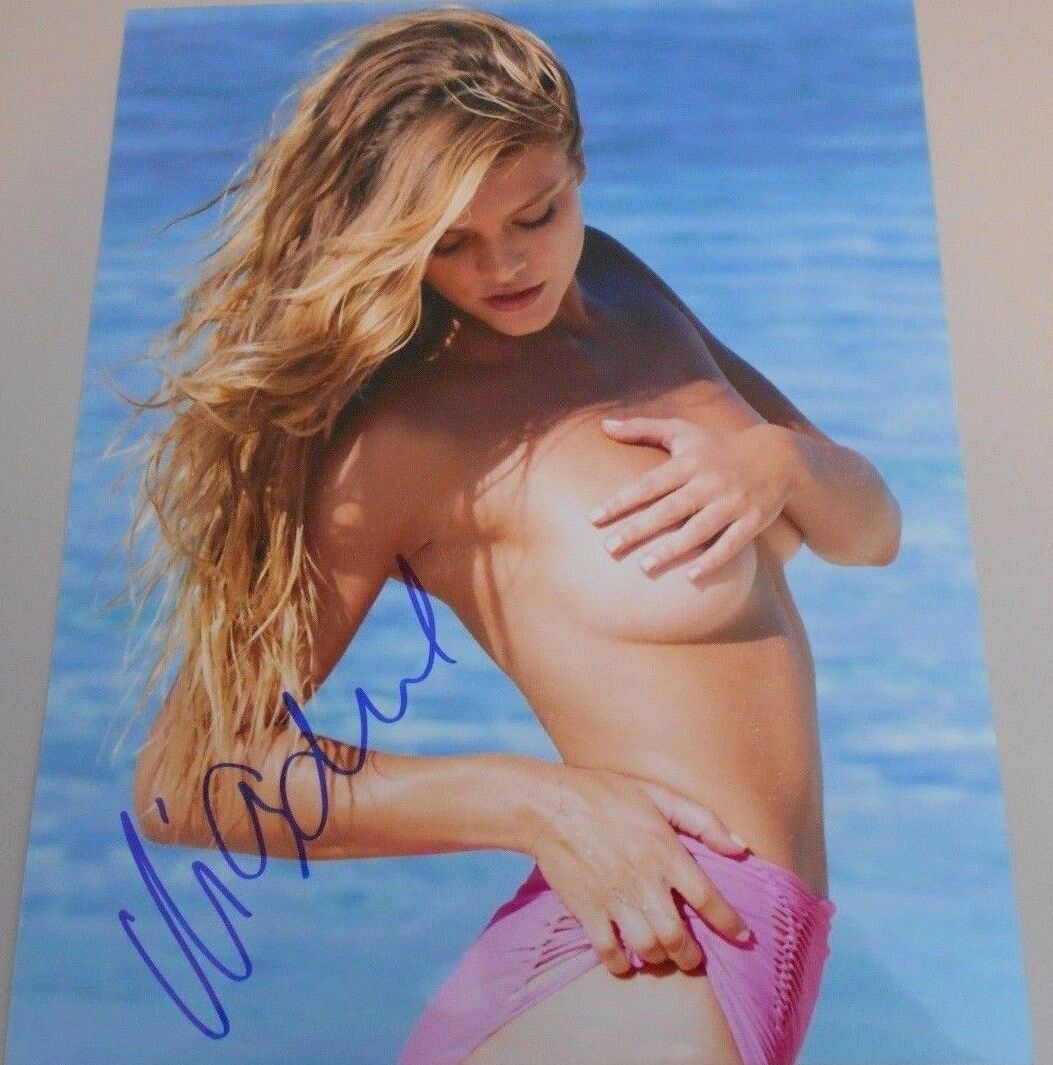 NINA AGDAL MODEL * ACTRESS * SUPER HOT * TWO HAND SIGNED Photo Poster paintingS 8 X 10 W/COAS