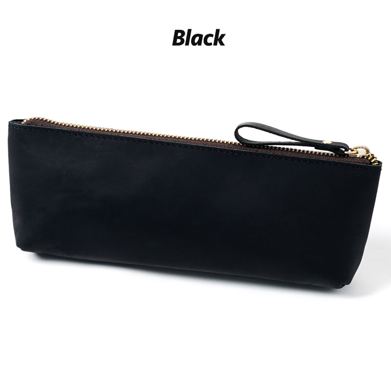 Fromthenon Retro Crazy Horse Cowhide Zipper Storage Bag Large Capacity Pencil Bag Multi Functional Writing Case