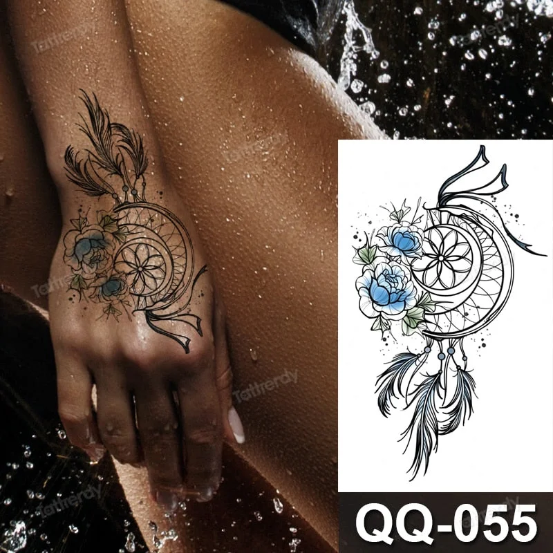 Waterproof Temporary Tattoo Sticker Tiger Lion King Compass Pattern Fake Tatto Flash Tatoo Small Body Art for Kids Women Men