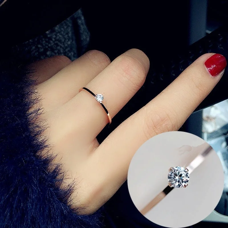 Gorgeous Minimalist Fashion Cubic Zircon Ring