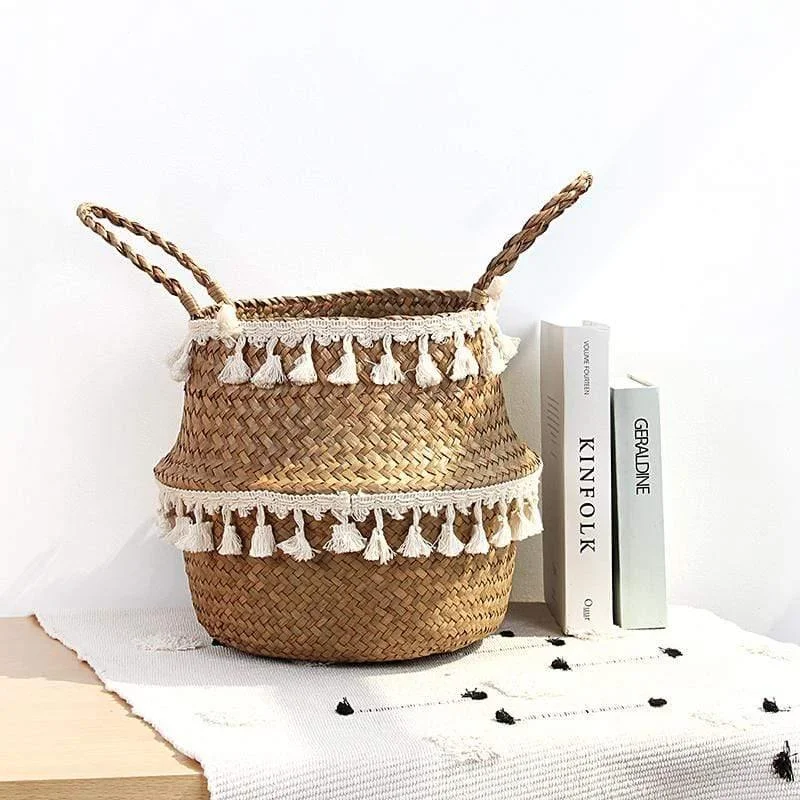 Bohemian Seagrass Wicker Basket