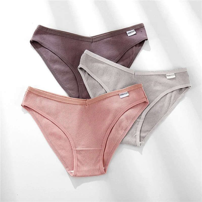 FINETOO Cotton Letter Panties Women M-2XL Casual Briefs Female Underpants Fashion Lady Underwear Girl Soft Panty Women Intimates