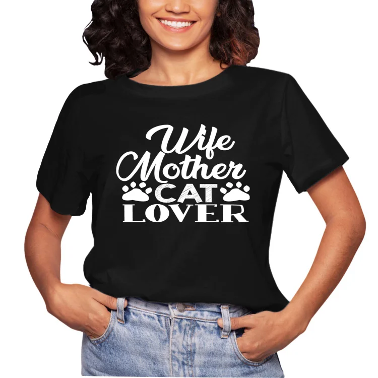 Unisex Tie Dye Shirt Wife Mother cat Lover Women and Men T-shirt Top - Heather Prints Shirts