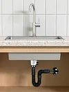 3In1 Bathroom Sink Drain Kit Flexible P-Trap Drain Pipe Replacement with Pop Up Stopper Expandable Flexible Downspout Pipe Anti Odor Filter Water Pipes