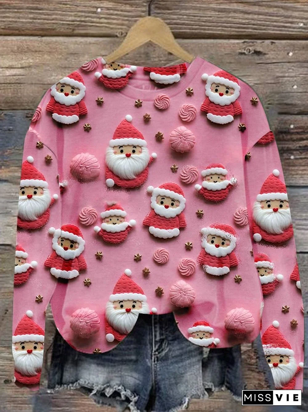 Women's Christmas Print Casual Long Sleeve Sweatshirt