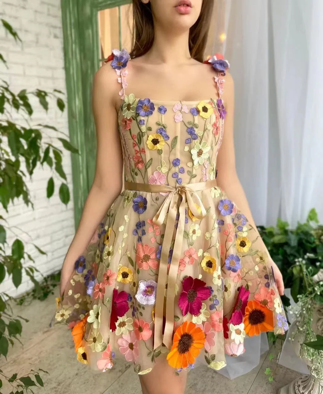 Brownm Brownm Women's Three-Dimensional Flower Embroidered Bag-Buff Sexy Dress In 2025