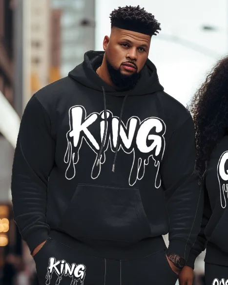Couple's Large Size Casual KING QUEEN Hoodie Set