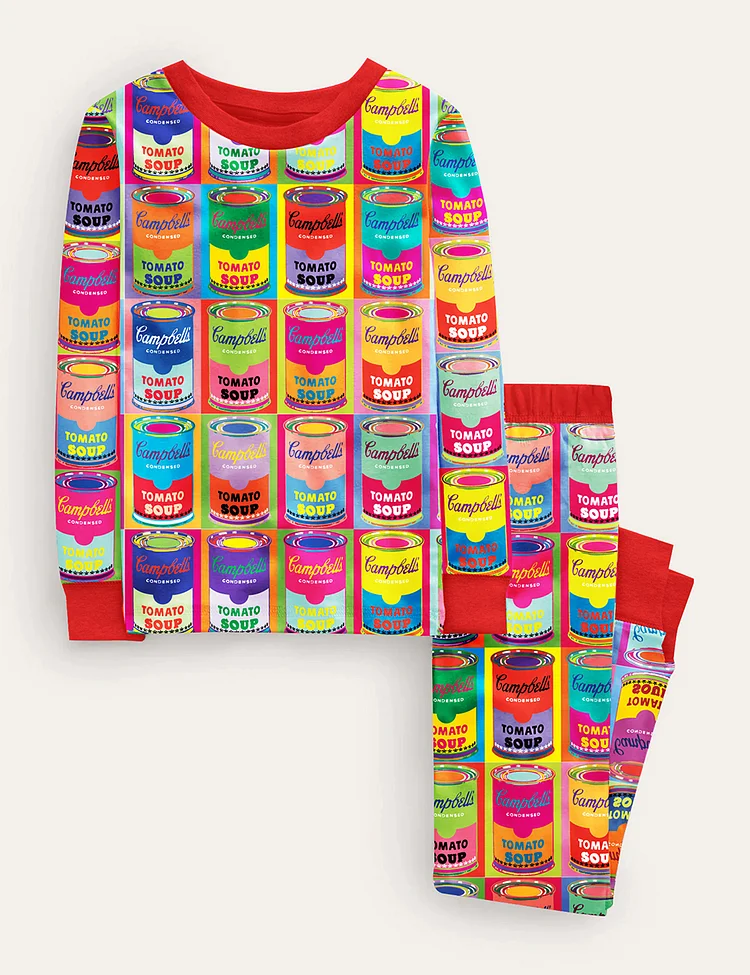 Kid's Campbell's Tomato Soup Warhol-style Pop Art Print Pajama Set