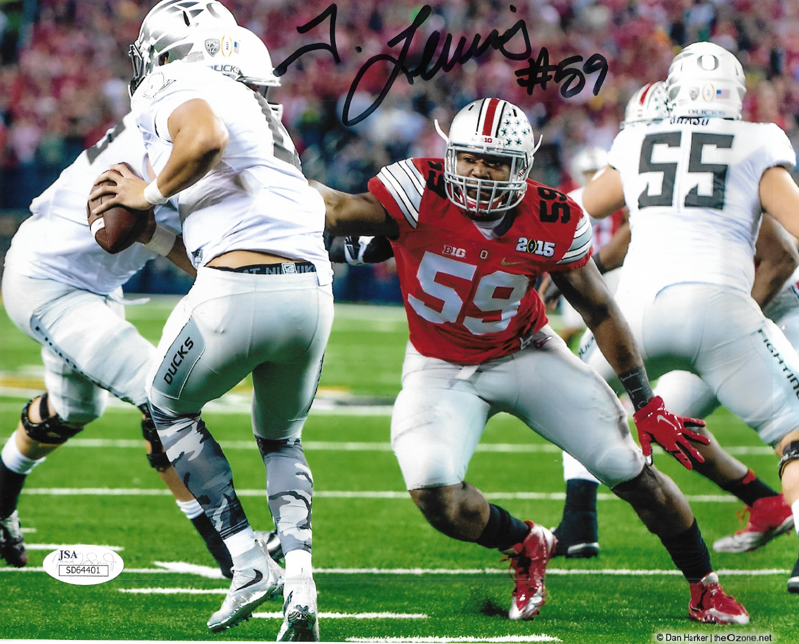 Colts Tackle Tyquan Lewis Autograph 8x10 Football Photo Poster painting JSA Signature Debut COA