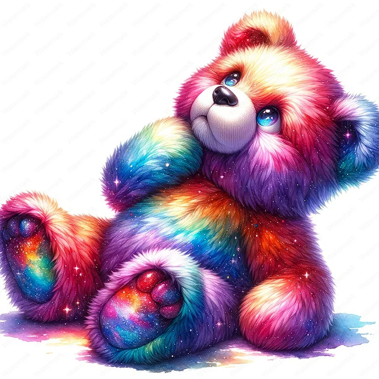 Rainbow Bear 30*30CM (Canvas) Full Round Drill Diamond Painting gbfke