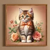 Fleur chaton-plein rond diamant peinture-30 * 30cm