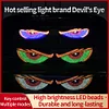 2Pcs LED Car Evil Eyes Warning Lamp USB Car Decoration Devil Eye Light for Truck