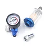 Air Pressure Regulator Gauge & Mini Inline Air Filter Separator JP/EU/US Adapter