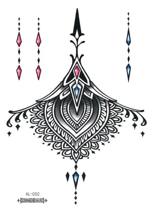 38 Kinds Adult Chest Back Tattoo Rose Flowers Mandala Totem Waterproof Temporary Body Art Sticker Disposable tatouage temporaire