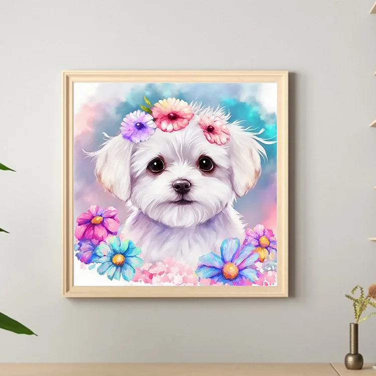 Maltese Dog Pet, 5D Diamond Painting Kits