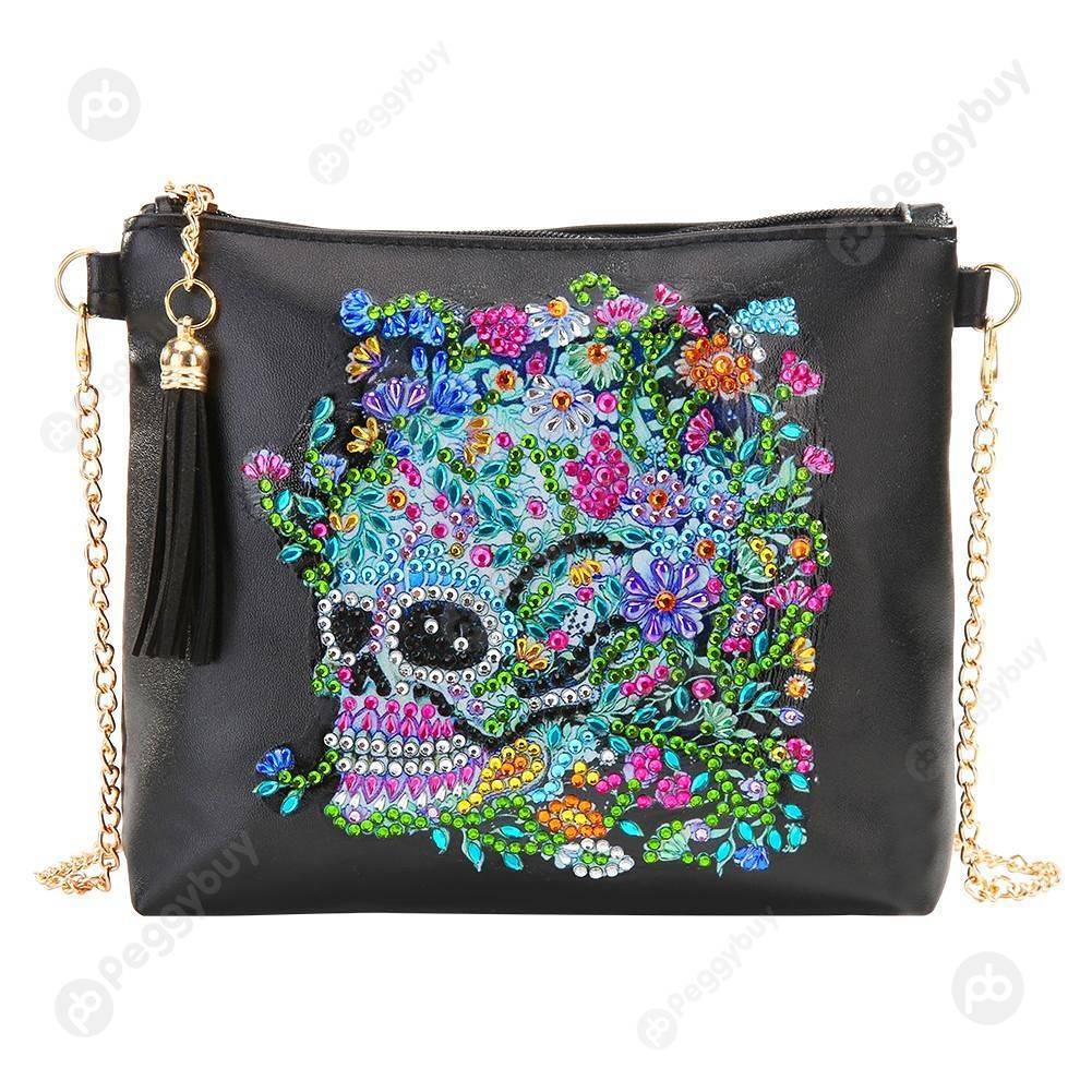 

Skull Flower-DIY Creative Diamond Wristlet Bag, 501 Original